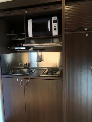 Cuisine ou kitchenette dans l'établissement Hotel Corsica - Porto Corse