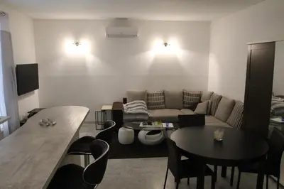 Coin salon dans l'établissement Appartement Sampiero