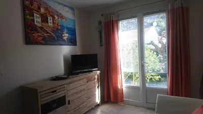 Télévision ou salle de divertissement dans l'établissement Joli villa Marcel classée 3 étoiles