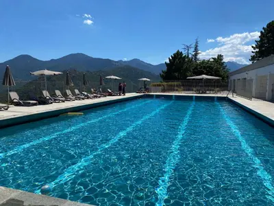 Vue générale sur la montagne ou vue sur la montagne depuis l'appartement