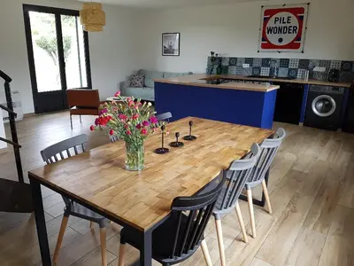 Cuisine ou kitchenette dans l'établissement En plein maquis,entre mer&montagne