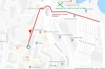 Plan de l'établissement Charmant studio climatisé à 300m du port. Refait à neuf.