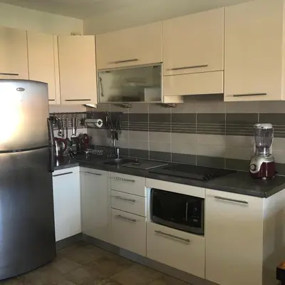 Cuisine ou kitchenette dans l'établissement appartement climatise Classé 2 étoiles