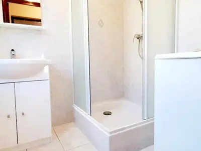 Salle de bains dans l'établissement Gite Libecciu