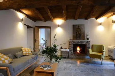 Coin salon dans l'établissement Au coeur du Village de Lucciana