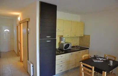 Cuisine ou kitchenette dans l'établissement Résidence Goélia Perla D'Isula