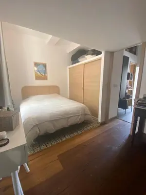 Un ou plusieurs lits dans un hébergement de l'établissement Appartement hypercentre Bastia vue mer et petite terrasse