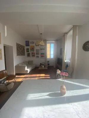 Un ou plusieurs lits dans un hébergement de l'établissement Appartement hypercentre Bastia vue mer et petite terrasse