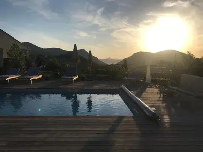 Vue générale sur la montagne ou vue sur la montagne depuis la maison de vacances