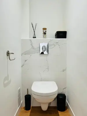 Salle de bains dans l'établissement Sognu di Matteu - Bel appartement entièrement climatisé - vue mer, vieux port Bastia