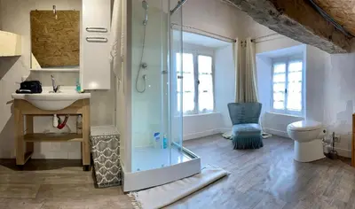 Salle de bains dans l'établissement Appartement 1 chambre en Haute-Corse à Pietra Di Verde