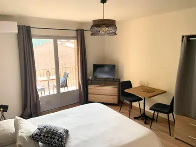 Un ou plusieurs lits dans un hébergement de l'établissement Appartements Les résidences du port La Siesta