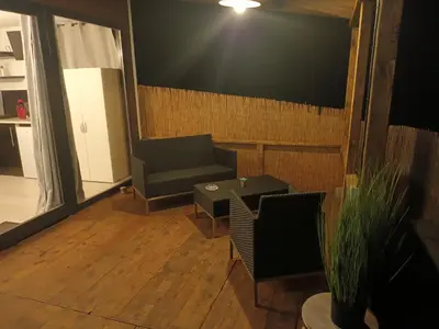 Coin salon dans l'établissement U San Francescu Maisonette Modulaire Type studio