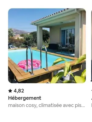 Piscine de l'établissement maison cosy climatisée avec piscine et jardin ou située à proximité