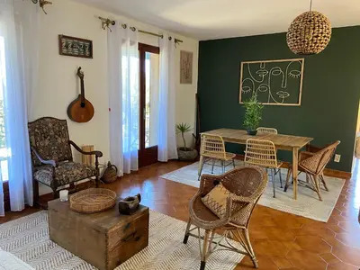 Coin salon dans l'établissement Seaview Garden Villa