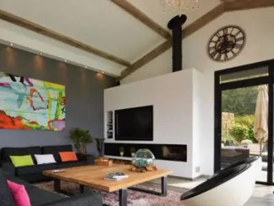 Télévision ou salle de divertissement dans l'établissement Villa St Exupery