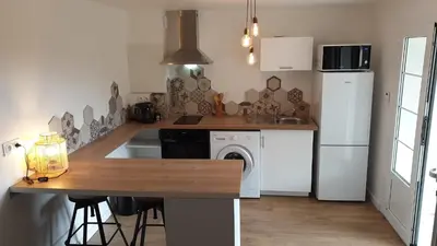 Cuisine ou kitchenette dans l'établissement Studio Venaco Centre Corse