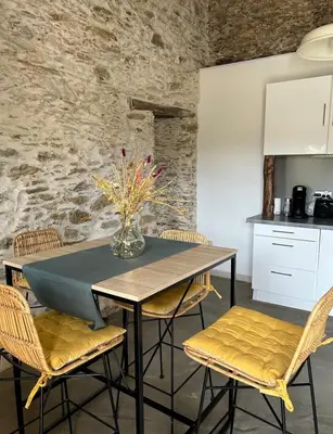 Cuisine ou kitchenette dans l'établissement Charmant logement