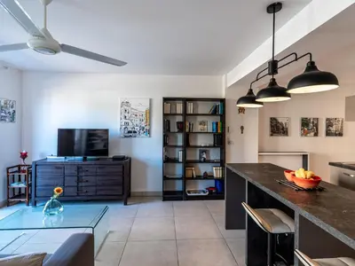 Coin salon dans l'établissement Apartment Résidence les 3C by Interhome