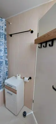 Salle de bains dans l'établissement Casa Mar, studio 4P, vue mer, Sant'Ambroggio, Lumio