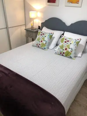 Un ou plusieurs lits dans un hébergement de l'établissement T2 Classé avec garage Centre ville et plage à 300 m ,Clim Wifi