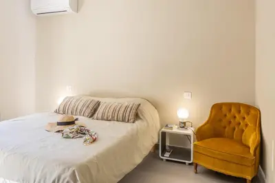 Un ou plusieurs lits dans un hébergement de l'établissement Appartement vue mer Fromontica