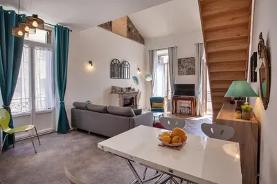 Coin salon dans l'établissement Villa Sandrine